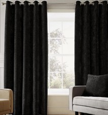 Black Chenille Lined Curtains -Heavyweight-Hyperion Brand (229 X 229)