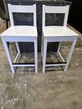 2X IKEA INGOLF bar stool with backrest 40x45x91 cm white