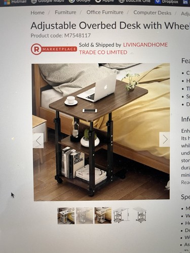 Adjustable overbed desk with - desk,