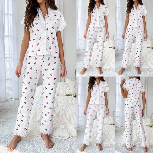 Lady pyjamas set lace floral - set,