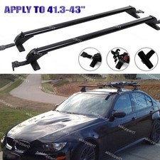 43.3" Universal Lockable Aluminium Car Roof Rack Bars No Rail Anti Theft Carrier