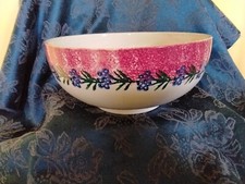 Spongeware  Scottish pottery?Large Bowl With Flower Border