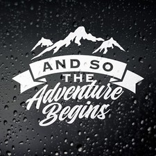 And So The Adventure Begins Campervan Sticker, Motorhome Caravan Vinyl Decal