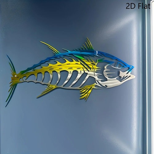 Metal yellowfin tuna wall art - tuna,