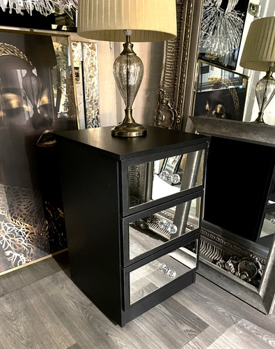 Black bedside fully - black, (fully
