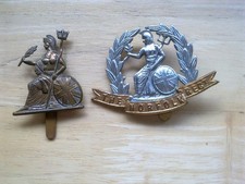 2 x WW1-WW2 Norfolk  Regiment -Military Hat-Cap Badge