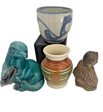 Vintage 2 x Poole Pottery  and 2 x studio pottery vases