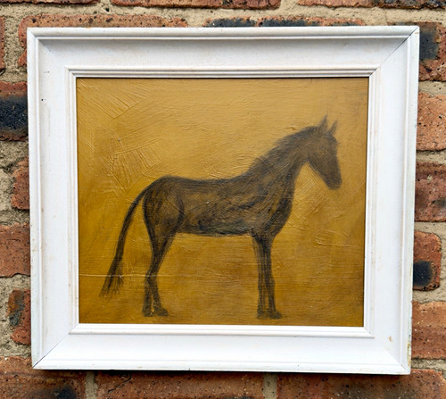 Naive oil painting horse - oil,