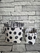 Set of 2 Handmade Fabric Storage Baskets,Autumn Organiser Bins, Home Decor