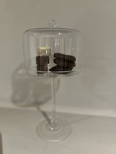 LSA Glass Mini Cake Stand with Dome  Tall Clear Glass Dessert Cheese Display 