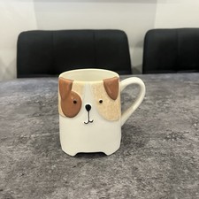 NEXT Brown White Cute Dog Mug Cup White & Brown Coffee Tea