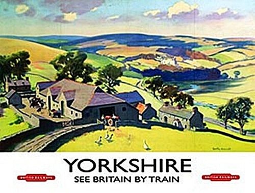 Yorkshire farm scene old rail - yorkshire, (old