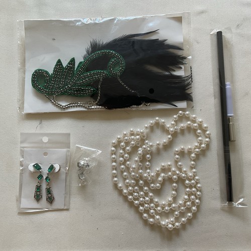 1920s sparkly green flapp hair - 1920s,