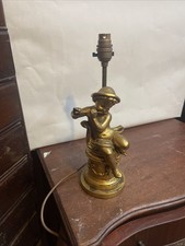 Gold Cherub Putti Table Lamp Vintage .35x12cm