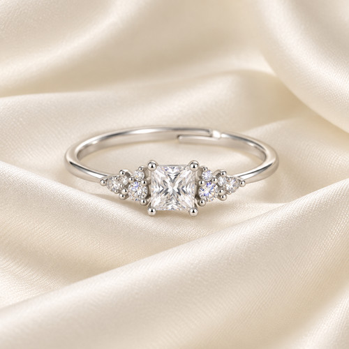 Princess cut moissanite ring - moissanite,