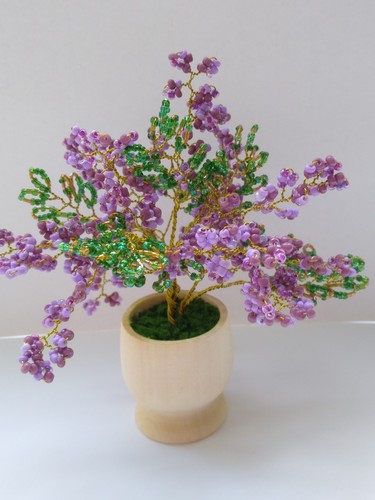 Handmade beaded wire tree - beaded,
