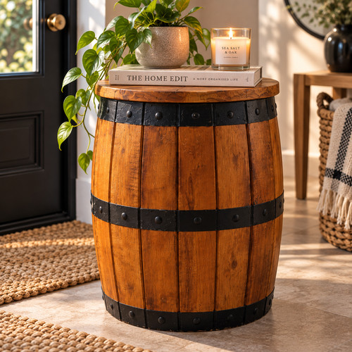 Solid wood beer barrel side - beer,