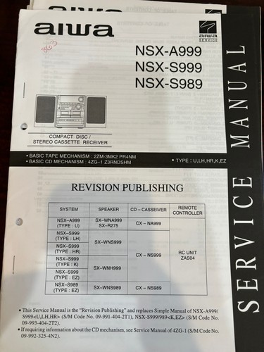 Aiwa nsx a999 - aiwa, nsx-s999