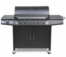 CosmoGrill 6+1 Deluxe Gas Black Barbecue Grill incl Side Burner (sealed return)