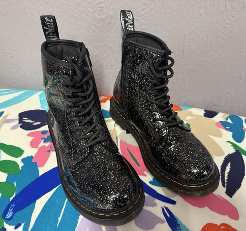 Martens girls black glitter - martens,
