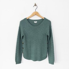 Fat Face Emmy Buttoned Jumper Size 6 Sea Foam Green Knit Pullover