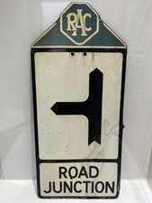 **RARE** 1930’s ROYAL AUTOMOBILE CLUB ENAMEL RAC SIGN FOR ROAD JUNCTION