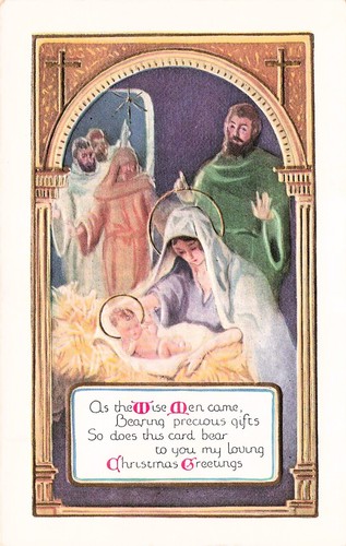 Antique christmas card - christmas,