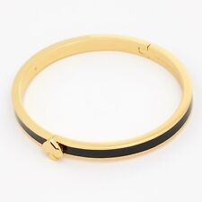 Kate Spade Everyday Spade Thin Enamel Bangle Black Bracelet With Pouch