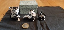 Vintage Miniature Bone China Japan Skunk Family Figurines set of 3