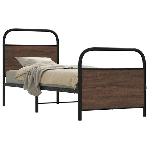 Walplus brown oak bed - oak, frame
