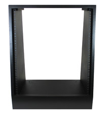 Black 12u angled 19" inch wooden rack unit/case/cabinet for studio/DJ/recording