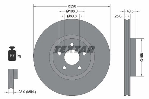 Brake disc textar 92149105 for - brake,