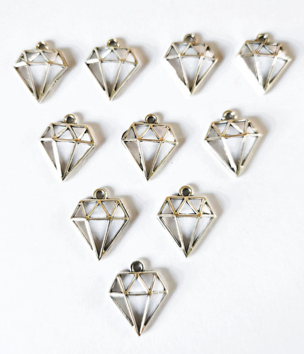 10x antique silver - silver, stones