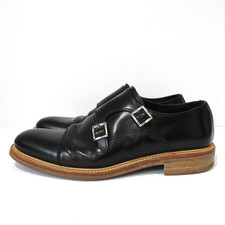 Russell & Bromley Double Monk Strap Buckle Shoes Black Leather UK 10