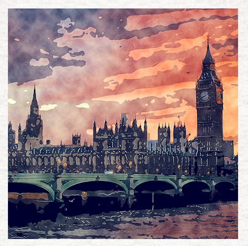 London with big ben fabric - london,