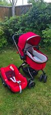 Mothercare Orb Red Pram (all accessories included) plus Pebble Infant Car Seat