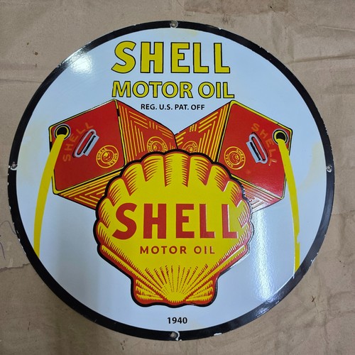 Shell motor oil porcelain - shell,