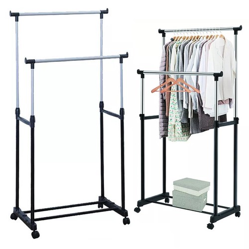 Double clothes rail - clothes, storage