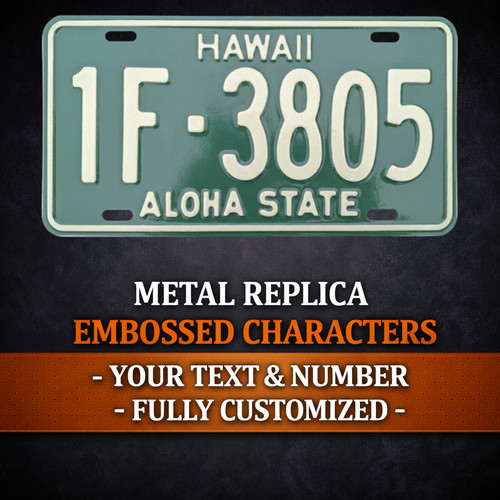 Hawaii 1963 metal embossed - hawaii,