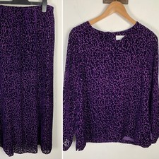 Cotswold Collection Outfit Skirt Top Uk 12 Purple Devore Evening Going Out