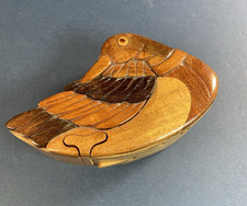 Handmade Wooden DUCK Puzzle Jewellery / Trinket Box