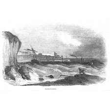 BROADSTAIRS Kent View of the Town - Antique Print 1844