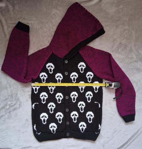 Hand knitted cardigan with - hand,