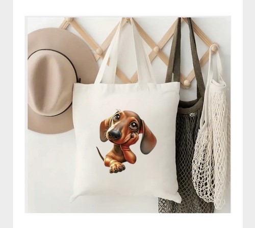 Cute dachshund tote - bag, |