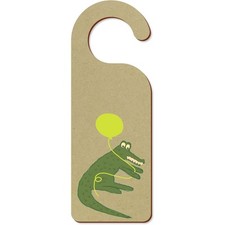 'Crocodile With A Balloon' 200mm x 72mm Door Hanger / Sign (DH00043493)