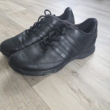 Adidas Golf Shoes Size 10 Z-TRAXION Black All Leather Golf Shoes Elite UK 9 