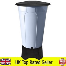 210 litre Water Butt, complete with stand & tap Silver Grey Waterbutt - 210L