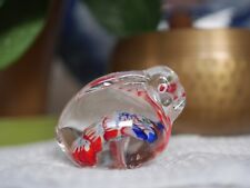 Vintage Glass Rabbit Paperweight Figurine Millefiori Murano Style Ornament Bunny