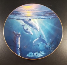 Legend of the Dolphins Collector Plate Franklin Mint Ocean Water Blue Vintage