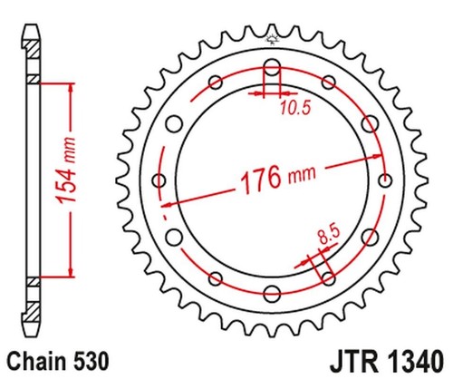 Rear sprocket 4434 honda cb - sprocket, 44